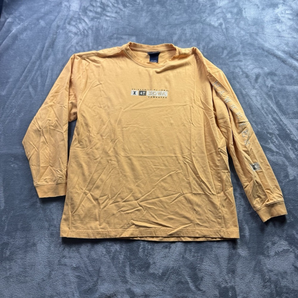 Vintage Y2K JanSport Iowa Hawkeyes Long Sleeve Shirt Men's L Gold College